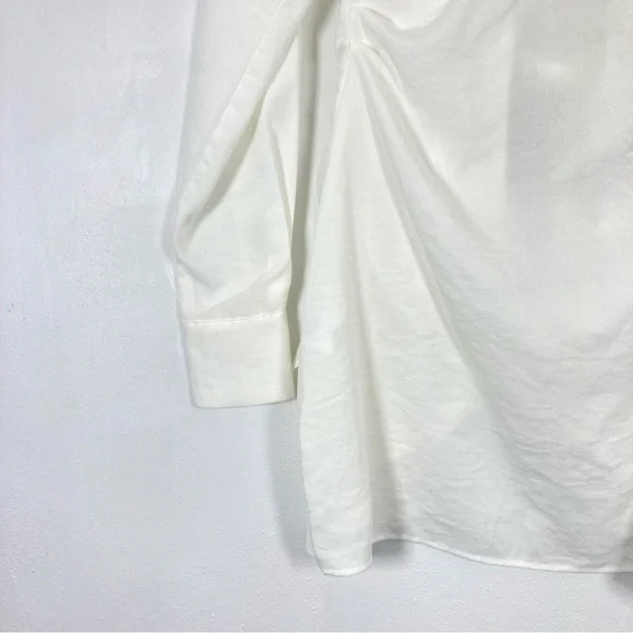 Choosy Crosby St White Plunging V Neck Tie Front Shirt Dress 0 - Picture 13 of 15